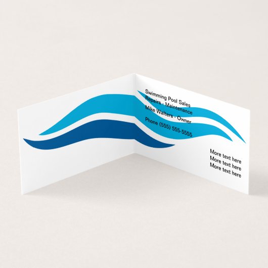 Moderner Swimmingpool Service Visitenkarten (Innenseite)