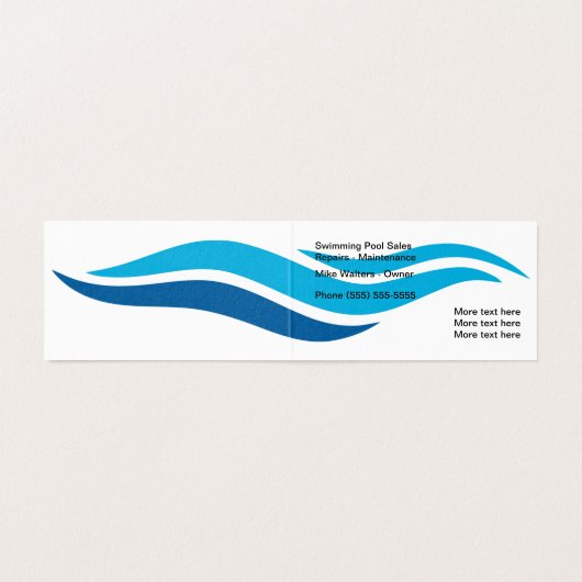 Moderner Swimmingpool Service Visitenkarten (Innenseite Aufgefaltet)