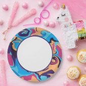 Moderner Swirl Pappteller (Party)