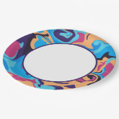 Moderner Swirl Pappteller (Schrägansicht)