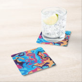 Moderner Swirl Rechteckiger Pappuntersetzer (Vor Ort)