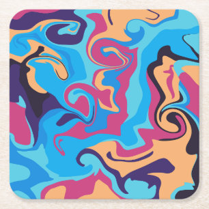 Moderner Swirl Rechteckiger Pappuntersetzer