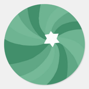 Moderner Swirl Star von David Bar Bar Mitzvah Cust Runder Aufkleber