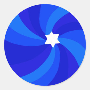 Moderner Swirl Star von David Bar Bar Mitzvah Cust Runder Aufkleber