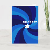 Moderner Swirl Star von David Custom Bar Bat Mitzv Dankeskarte (Vorderseite)
