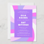 Moderner Swirl Star von David Custom Bar Bat Mitzv Einladung (Vorderseite)