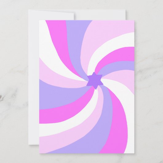 Moderner Swirl Star von David Custom Bar Bat Mitzv Einladung (Rückseite)