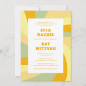 Moderner Swirl Star von David Custom Bar Bat Mitzv Einladung (Vorderseite)