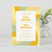 Moderner Swirl Star von David Custom Bar Bat Mitzv Einladung (Stehend Vorderseite)