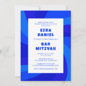 Moderner Swirl Star von David Custom Bar Bat Mitzv Einladung (Vorderseite)
