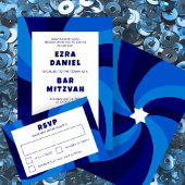 Moderner Swirl Star von David Custom Bar Bat Mitzv Einladung