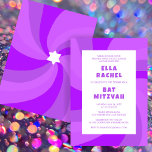 Moderner Swirl Star von David Custom Bar Bat Mitzv Einladung<br><div class="desc">Perfekte Karte, um eine Fledermausmitzvah, Bar mitzvah oder andere jüdische Feier anzukündigen! Handgemachte Kunst für Sie. Vollständig anpassbar! Klicken Sie auf "Personalisieren" oben, um den Text zu bearbeiten. Klicken Sie auf "Bearbeiten mit dem Design-Tool", um die Schriftart, Farben und Platzierungen anzupassen und das Design auf der Rückseite zu löschen, wenn...</div>