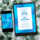 Moderner Swirl Star von David Custom Bar Bat Mitzv Einladung