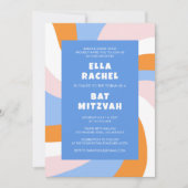 Moderner Swirl Star von David Custom Bar Bat Mitzv Einladung (Vorderseite)