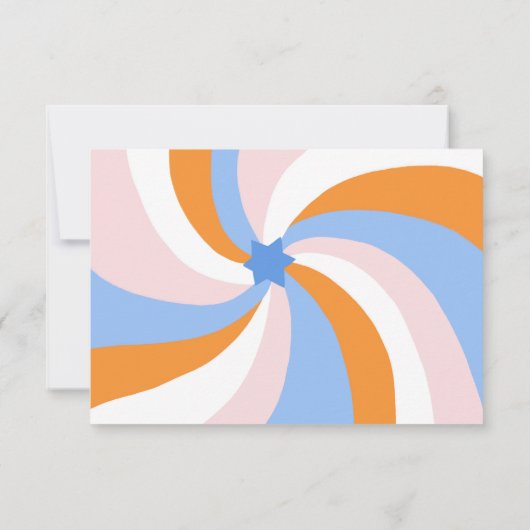 Moderner Swirl Star von David Custom Bar Bat Mitzv RSVP Karte (Rückseite)