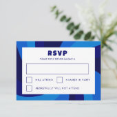 Moderner Swirl Star von David Custom Bar Bat Mitzv RSVP Karte (Stehend Vorderseite)