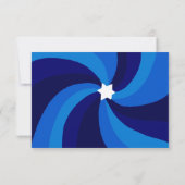 Moderner Swirl Star von David Custom Bar Bat Mitzv RSVP Karte (Rückseite)