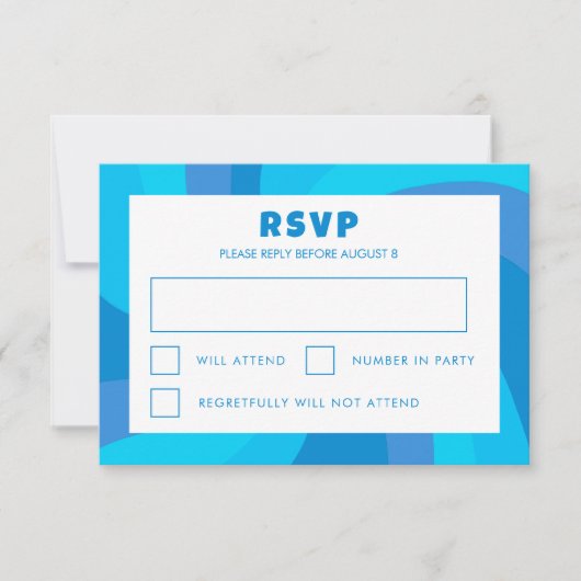 Moderner Swirl Star von David Custom Bar Bat Mitzv RSVP Karte (Vorderseite)