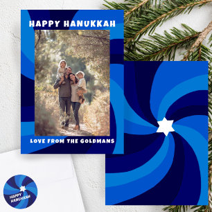 Moderner Swirl Star von David HAPPY HANUKKAH CUSTO Feiertagskarte