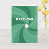 Moderner Swirl Star von David MAZEL TOV Bar Mitzva Karte (Gelbe Blume)