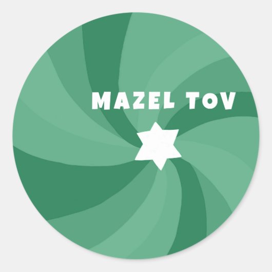 Moderner Swirl Star von David MAZEL TOV Mitzvah Runder Aufkleber (Vorderseite)