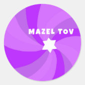 Moderner Swirl Star von David MAZEL TOV Mitzvah Runder Aufkleber (Vorderseite)