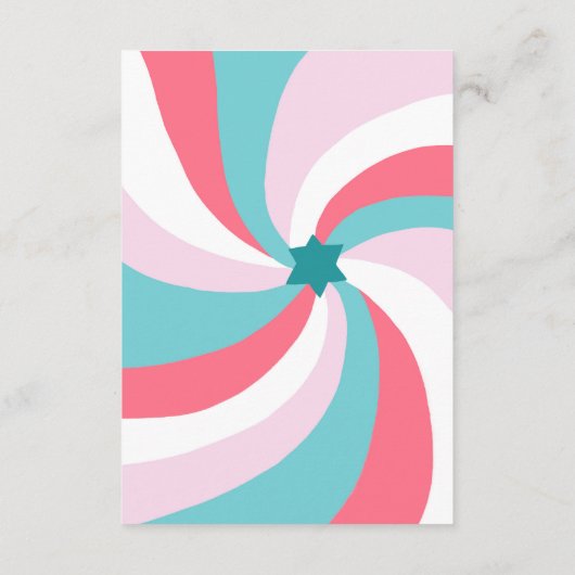Moderner Swirl Star von David QR Code Bar Bat Mitz Begleitkarte (Rückseite)