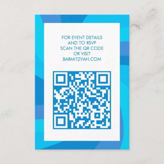 Moderner Swirl Star von David QR Code Bar Bat Mitz Begleitkarte (Vorderseite)