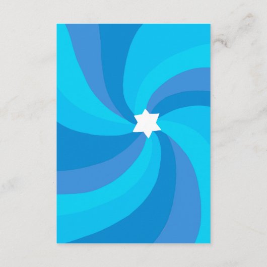 Moderner Swirl Star von David QR Code Bar Bat Mitz Begleitkarte (Rückseite)