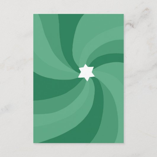 Moderner Swirl Star von David QR Code Bar Bat Mitz Begleitkarte (Rückseite)