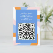 Moderner Swirl Star von David QR Code Bar Bat Mitz Begleitkarte (Stehend Vorderseite)