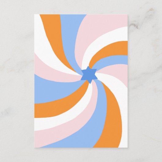 Moderner Swirl Star von David QR Code Bar Bat Mitz Begleitkarte (Rückseite)