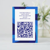 Moderner Swirl Star von David QR Code Bar Bat Mitz Begleitkarte (Stehend Vorderseite)