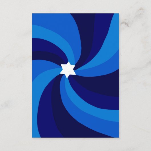 Moderner Swirl Star von David QR Code Bar Bat Mitz Begleitkarte (Rückseite)