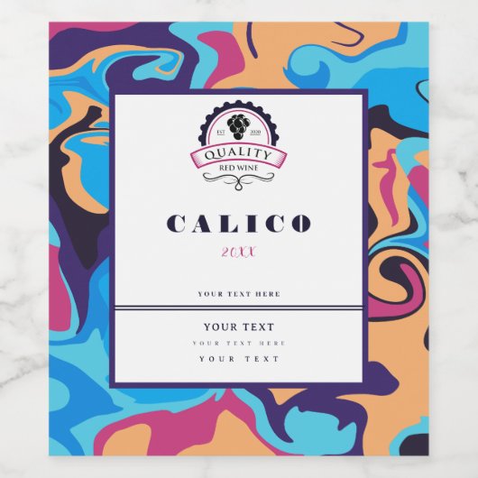 Moderner Swirl Weinetikett (Einzelnes Label)