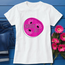 Moderner T - Shirt Pink und Black Choose Joy