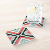 Moderner tadelloser korallenroter dekorativer glasuntersetzer (Schrägansicht)