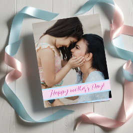 Moderner Tag der Mutter mit Foto Pastel Brush Feiertagskarte