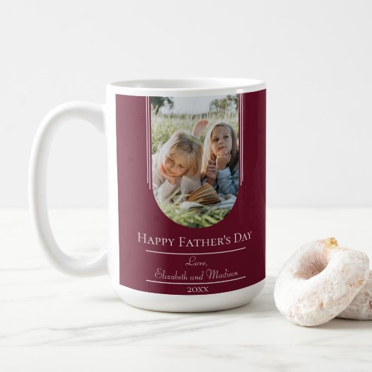 Moderner Tag des Fotos der Bogenrahmen | Rot Kaffeetasse (Mit Donut)