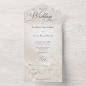 Moderner Tan Marmor Minimal Kein Abendessen All In One Einladung (Innen Boden)