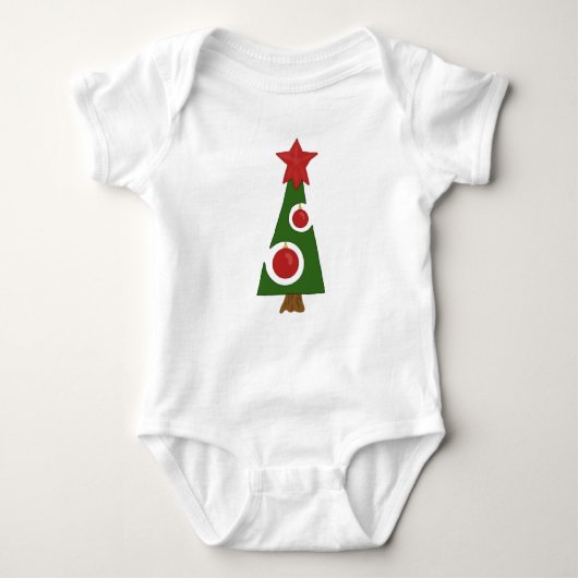 Moderner Tannenbaum Baby Strampler (Vorderseite)