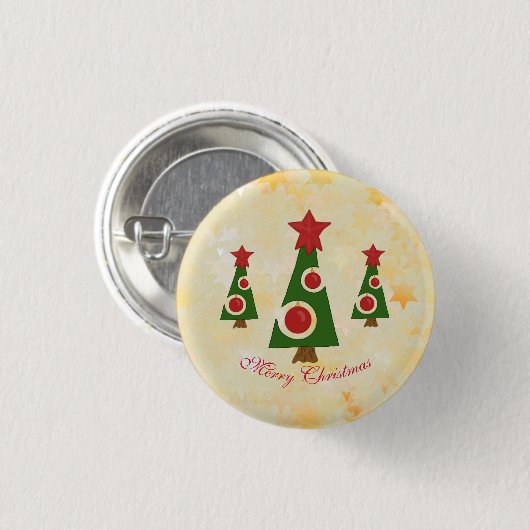 Moderner Tannenbaum Button (Vorne & Hinten)