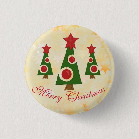 Moderner Tannenbaum Button (Vorderseite)