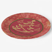 Moderner Tannenbaum Pappteller (Schrägansicht)
