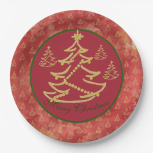 Moderner Tannenbaum  Pappteller