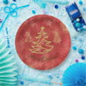 Moderner Tannenbaum Pappteller (Party)