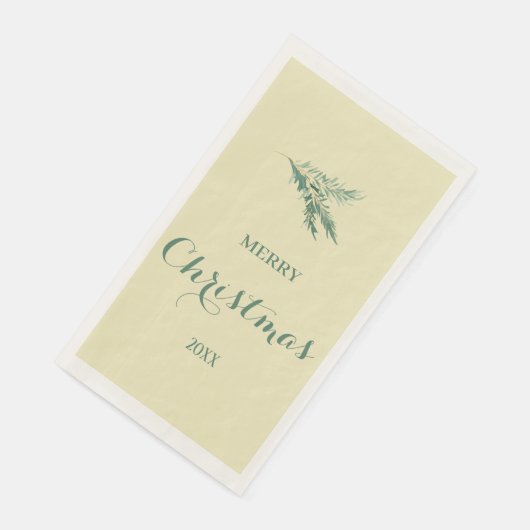 Moderner Tannenbaumzweig für Weihnachten Serviette (Ecke)