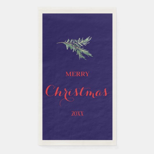 Moderner Tannenbaumzweig für Weihnachten Serviette (Vorderseite)