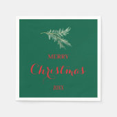 Moderner Tannenbaumzweig für Weihnachten Serviette (Vorderseite)