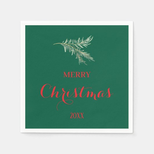 Moderner Tannenbaumzweig für Weihnachten Serviette (Vorderseite)